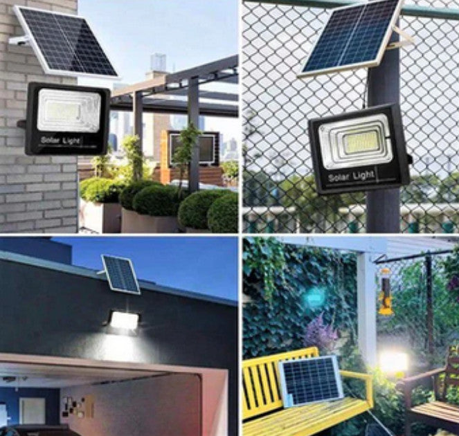 Proiector LED JORTAN cu Panou Solar si Telecomanda 100W, IP66 + Transport GRATUIT