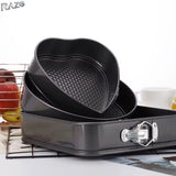 Pachet 1+1! Set 3 tavi pentru prajituri, torturi, Fund detasabil, Forma rotunda 26 cm, patrata 28 cm, inima 24 cm, Metal antiaderent, Coacere uniforma