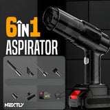 Aspirator portabil multifunctional, auto si casa, functii de aspirare/suflare/vidare/umflare