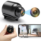 Mini camera de supraveghere Wi‑Fi 1080P 0806BM-BST3188840, unghi 140°, suport microSD 8–128GB, detectie miscare si inregistrare in bucla, doar 2.4GHz, compatibil Android/iOS (aplicatie StarEye), negru, 3 x 3.6 x 4 cm