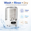 Mini masina de spalat rufe portabila, fara fir, capacitate 3 L, cu functie de stoarcere, 3 programe de spalare, reincarcabila, cu furtun de evacuare si cos de stoarcere, pentru lenjerie intima, camin, apartament, rulota, calatorii si camping