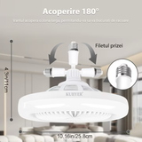 Ventilator de tavan iluminat cu LED, multifunctional, baza pentru lampa E27