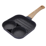 Tigaie cu 3 Compartimente pentru Mic Dejun, Clătite, Pancakes și Ouă, Suprafață Antiaderentă, 34 cm, Gri