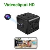 Mini Camera Spion Ultra HD 1080P Qeno®, Unghi Larg 150° Cu Functie Video Si Foto, Night Vision, Senzor Miscare, Baterie 1000 mAH, Suport Card Pana La 32 GB, Portabila, Negru