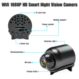 Mini camera de supraveghere Wi‑Fi 1080P 0806BM-BST3188840, unghi 140°, suport microSD 8–128GB, detectie miscare si inregistrare in bucla, doar 2.4GHz, compatibil Android/iOS (aplicatie StarEye), negru, 3 x 3.6 x 4 cm