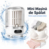 Mini masina de spalat rufe portabila, fara fir, capacitate 3 L, cu functie de stoarcere, 3 programe de spalare, reincarcabila, cu furtun de evacuare si cos de stoarcere, pentru lenjerie intima, camin, apartament, rulota, calatorii si camping