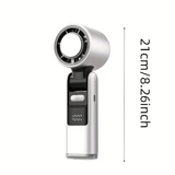 Ventilator Mini Portabil, 100 Viteze Reglabile, Motor Fara Perii, Baterie 3600mAh, Design Pliabil, Culoare Gri