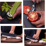 Set 6 Piese pentru Bucătărie, Cuțite Profesionale din Oțel Inoxidabil, Mânere Antiderapante