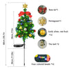 Set de 2 Lampa solara pentru gradina, LED, forma de brad, waterproof, cu tarus, 68cm inaltime, multicolor