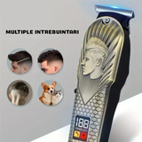 Masina Tuns, Profesionala, Capilar Barba, Afisaj Digital, Reincarcabila, Lame Precizie, Accesorii