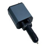 Incarcator auto 4 in 1, adaptor bricheta 12V-5V/2.4 QC/PD, cu cabluri retractabile si voltmetru