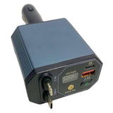 Incarcator auto 4 in 1, adaptor bricheta 12V-5V/2.4 QC/PD, cu cabluri retractabile si voltmetru