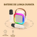 Boxa Karaoke Portabila , cu 2 Microfoane Wireless, LED RGB, Bluetooth