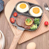 Tigaie cu 3 Compartimente pentru Mic Dejun, Clătite, Pancakes și Ouă, Suprafață Antiaderentă, 34 cm, Gri