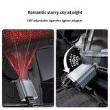 Incarcator auto 4 in 1, adaptor bricheta 12V-5V/2.4 QC/PD, cu cabluri retractabile si voltmetru