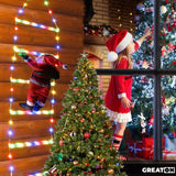 Scara pentru Mos Craciun , LED, metal/plastic, multicolor, 25 x 160 cm model bradut