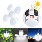 Oferta zilei! Set 2 +1 CADOU Lampa solara pliabila 2 in 1, 360° iluminare, 5 moduri, portabila, rezistenta la apa