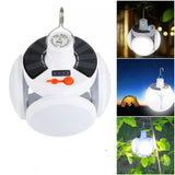 Oferta zilei! Set 2 +1 CADOU Lampa solara pliabila 2 in 1, 360° iluminare, 5 moduri, portabila, rezistenta la apa