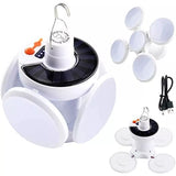Oferta zilei! Set 2 +1 CADOU Lampa solara pliabila 2 in 1, 360° iluminare, 5 moduri, portabila, rezistenta la apa