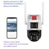 Set 2X Camere de supraveghere dubla WIFI, Cu 2 camere video integrate, 6MP, Full HD+ 4K, exterior/Interior 8X zoom, rotire rapida din aplicatie, 2 lentile, vedere nocturna color, senzor de miscare, lumina LED, inteligenta de urmarire, IP66