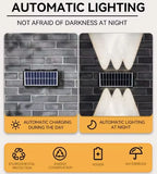 SET 2+1! LAMPI SOLARE BIDIRECTIONALE CU LUMINA SUS - JOS , 10 LED LUMINA ALB CALD SI RECE