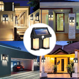 Set 3 x Lampă de perete de exterior dubla, senzor de mișcare 3 moduri iluminare