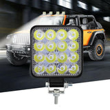 Set 3+1 CADOU! Proiectoare LED auto offroad 48W, 16 LED, 12V-24V