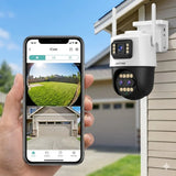 Camera de Supraveghere Dubla Wifi Jortan 9999 PRO, 9 Megapixeli, Night Color, Smart Tracking, Aplicatie iCSee + Card 32GB Inclus