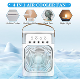 Ventilator portabil 3 1n 1 racorire umidificare si iluminare in 7 culori