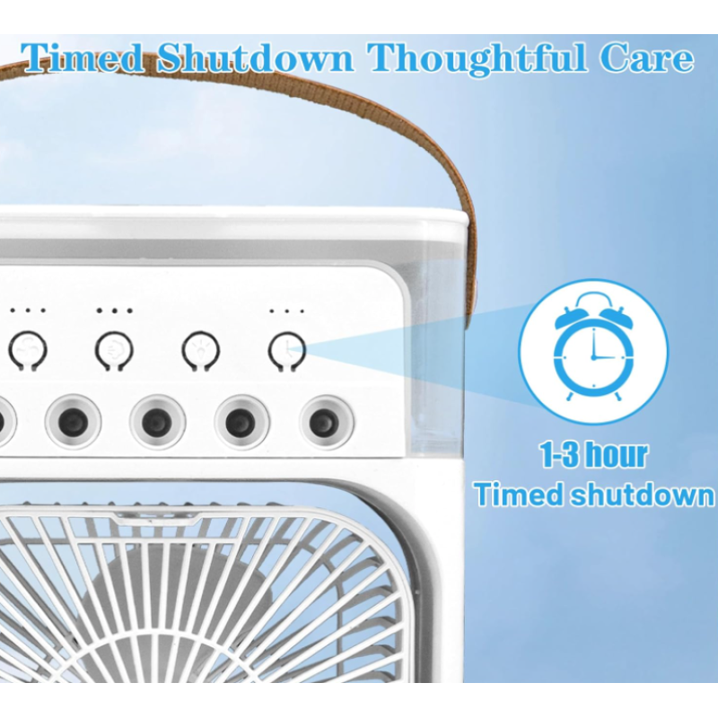 Ventilator portabil 3 1n 1 racorire umidificare si iluminare in 7 culori