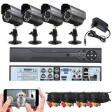Sistem de Supraveghere si Securitate Video, CCTV 4 Camere, HDMI, Lentile 3,6mm Unghi Larg, Aplicatie Telefon